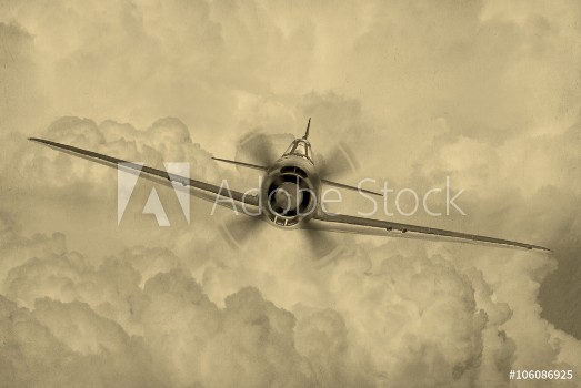 Picture of Vintage style image of World War 2 era fighter plane known as Geroge by the allies